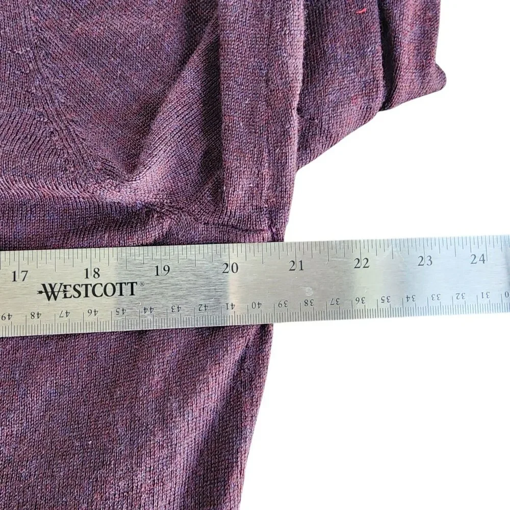 Joseph Abboud V-Neck Sweater Extra Fine Merino Wool Purple Pullover Knit Mens